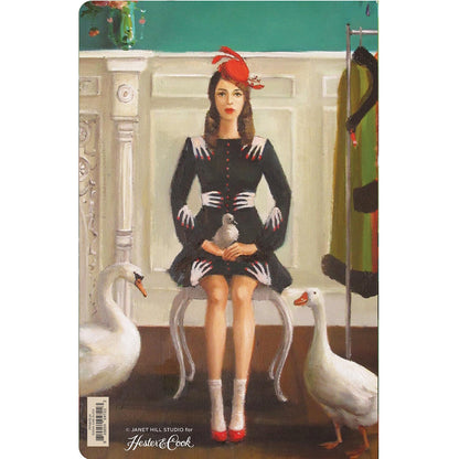 The back cover of the Swan and Duck Notebook features the same artwork by Janet Hill, reversed. 