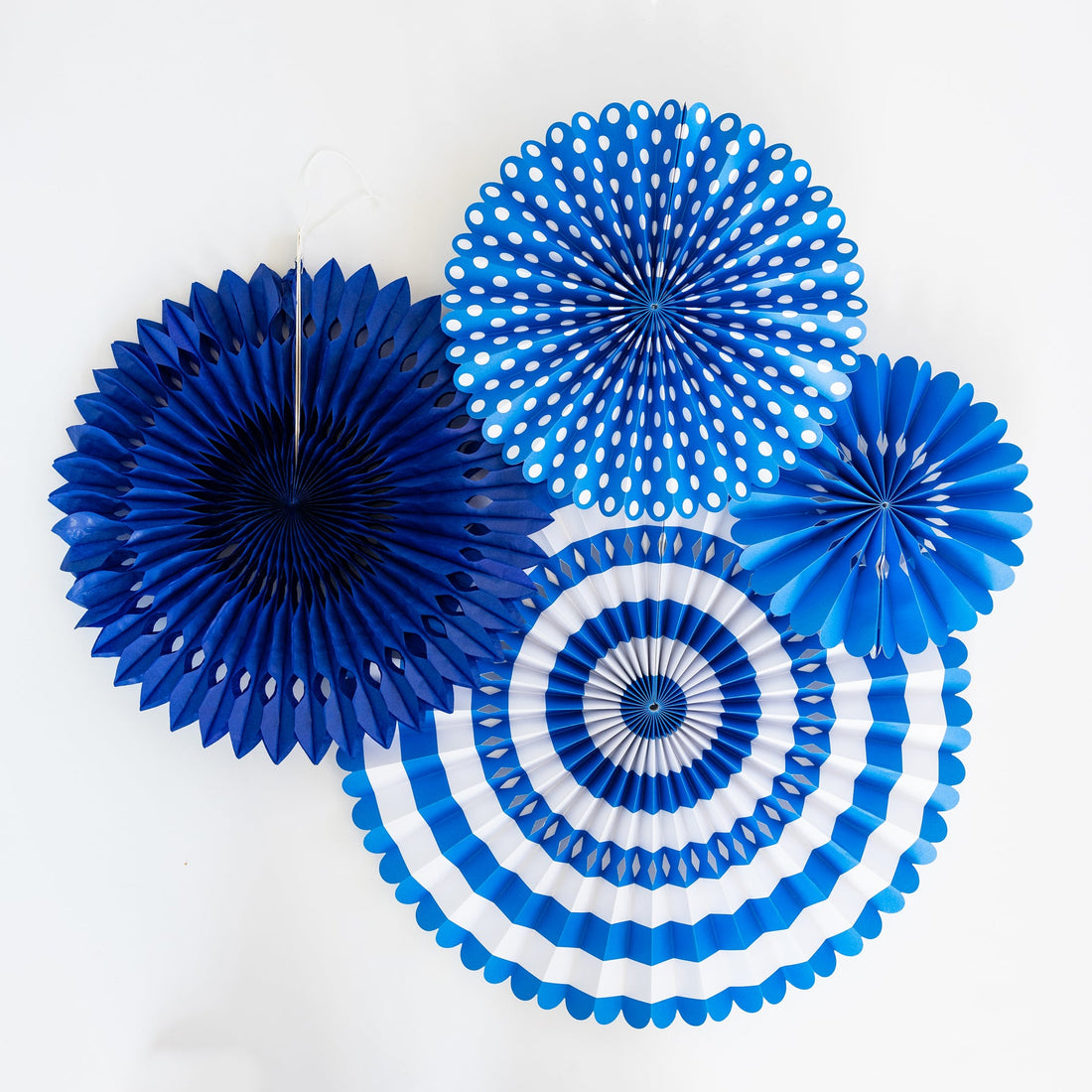 Blue &amp; White Party Fan Set