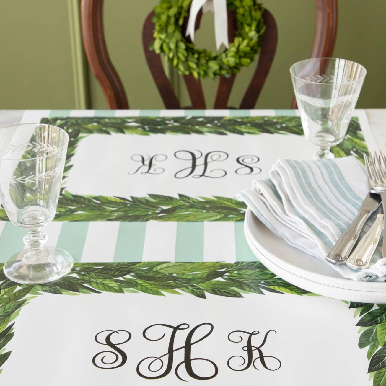 Laurel Monogram Placemat