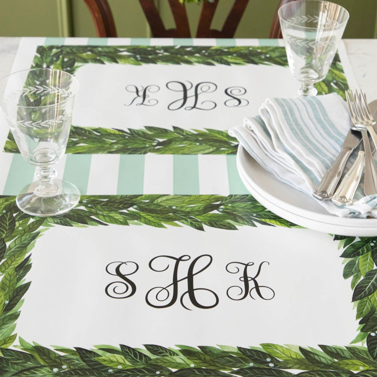 Laurel Monogram Placemat