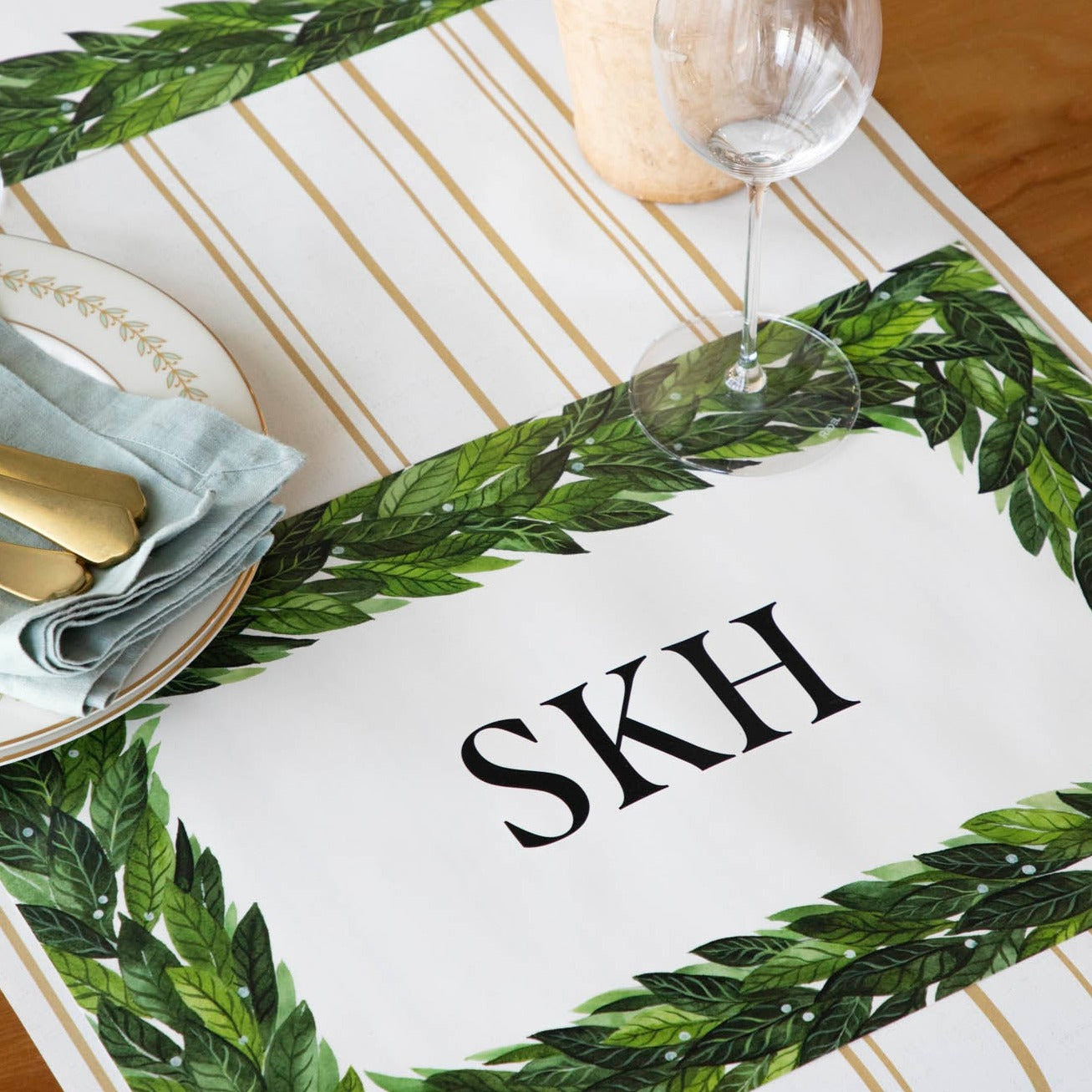 Laurel Monogram Placemat