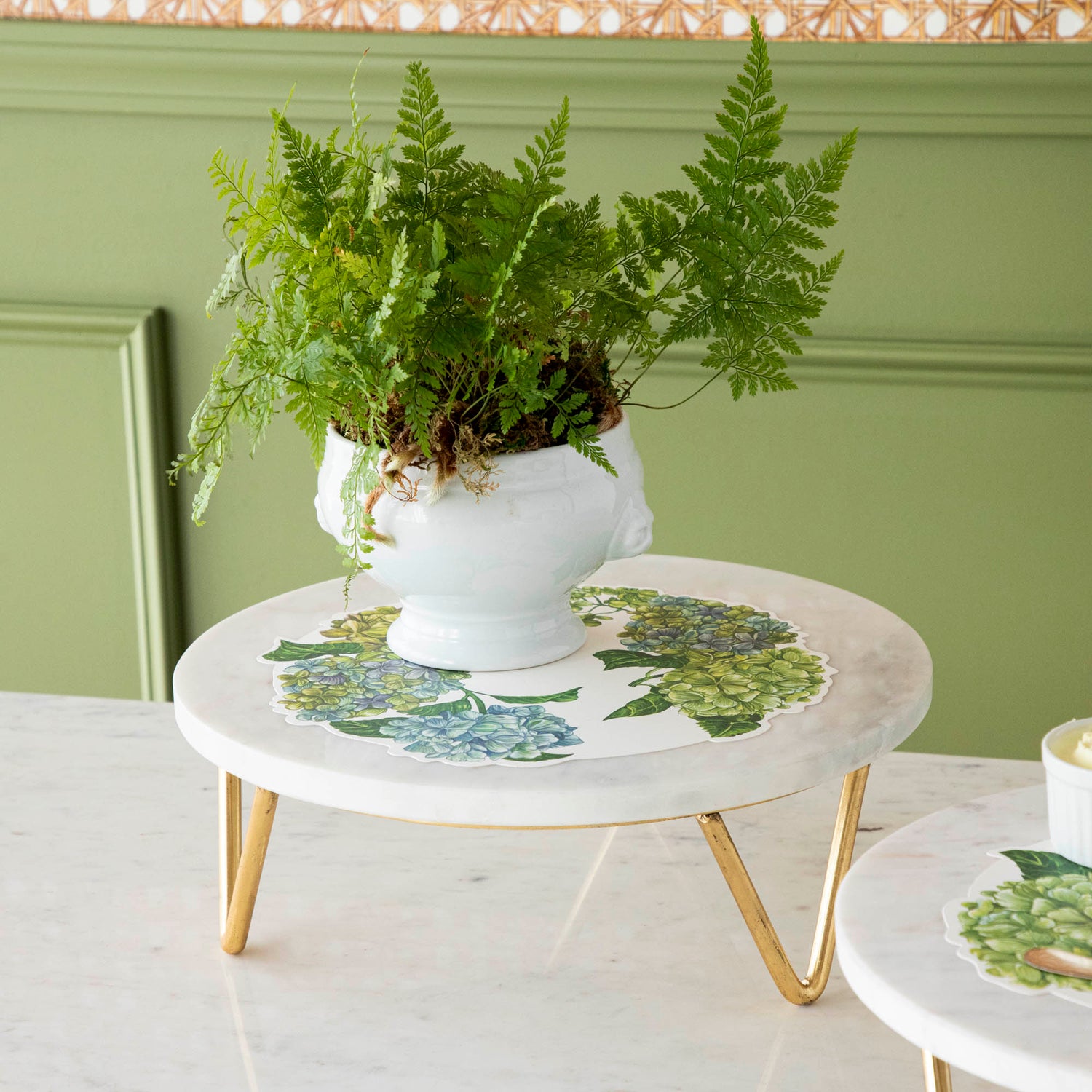 Macarons on a Bidk Home Marble &amp; Brass V-Base Trivet/Cake Plate.