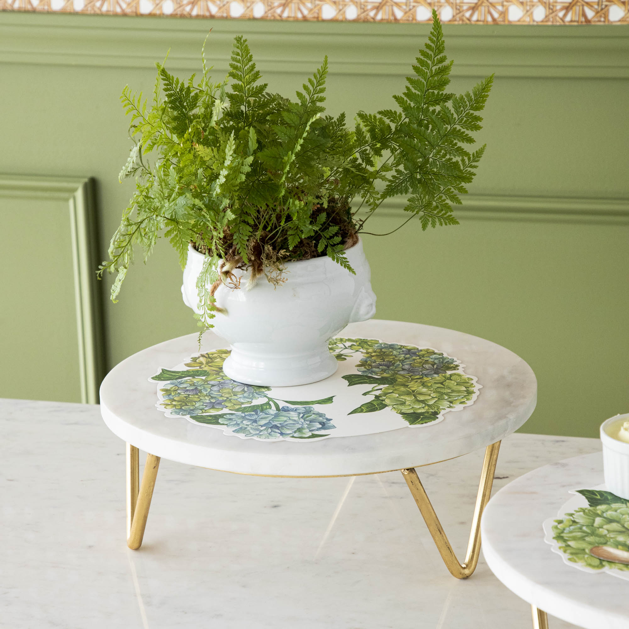Macarons on a Bidk Home Marble &amp; Brass V-Base Trivet/Cake Plate.
