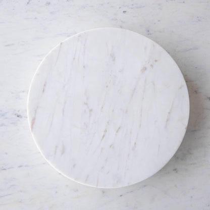 A White Marble Lazy Susan, 15&quot; Diameter with strawberries on it, perfect for your appetizer display.