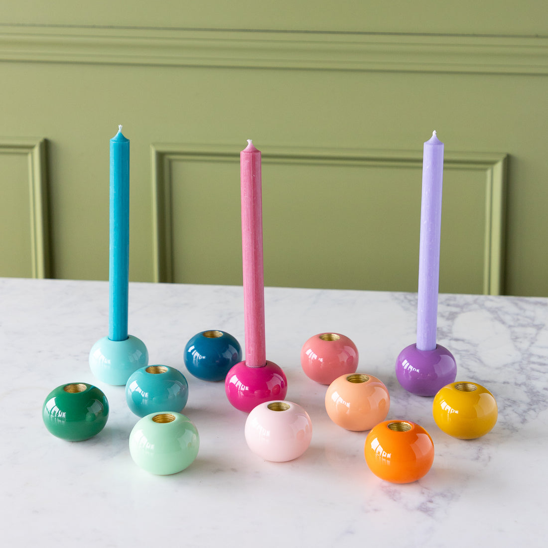 Enamel Ball Candle Holder