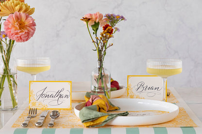 The Spring Bouquet Placemat under a vibrant springtime place setting.