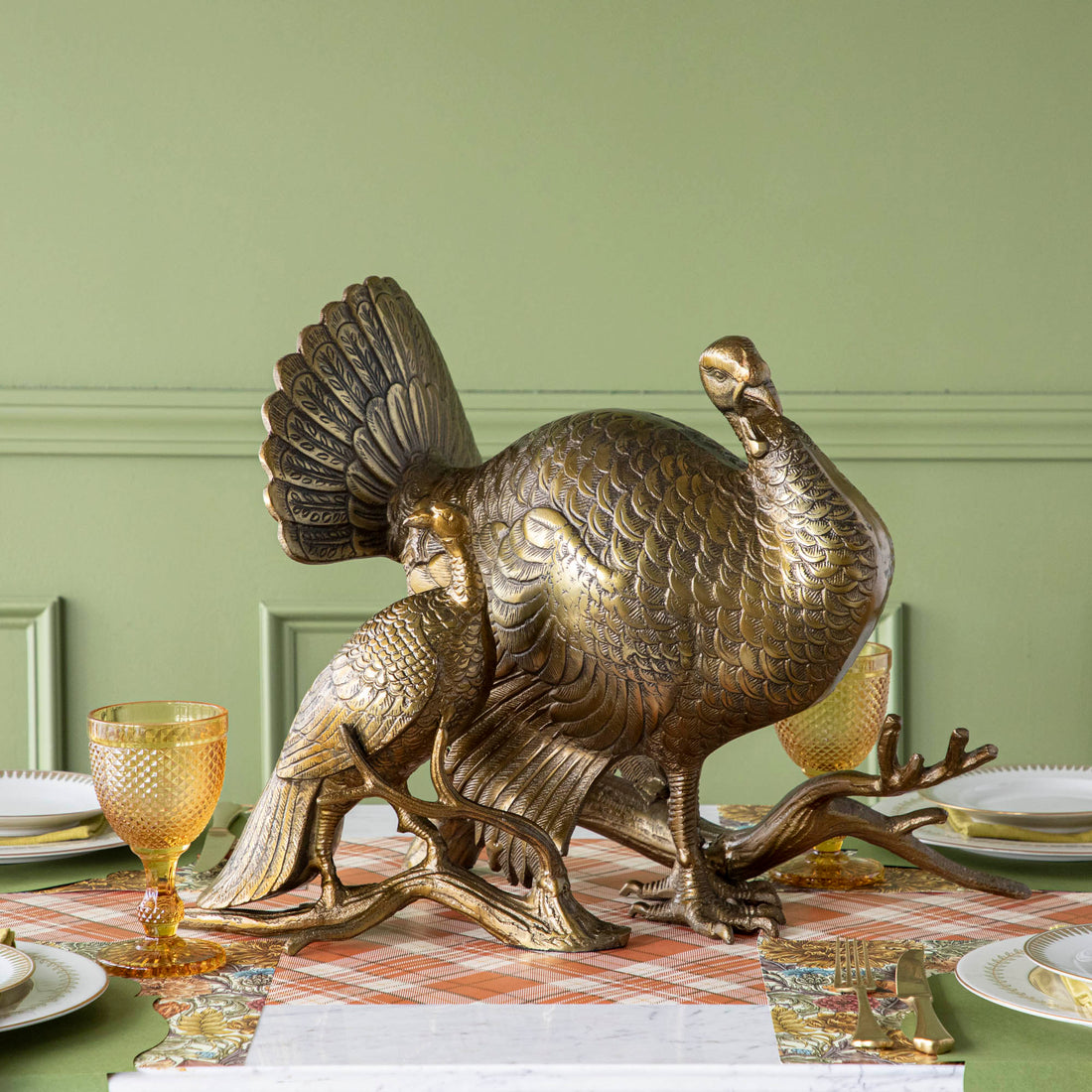 Metal Turkey on a Branch