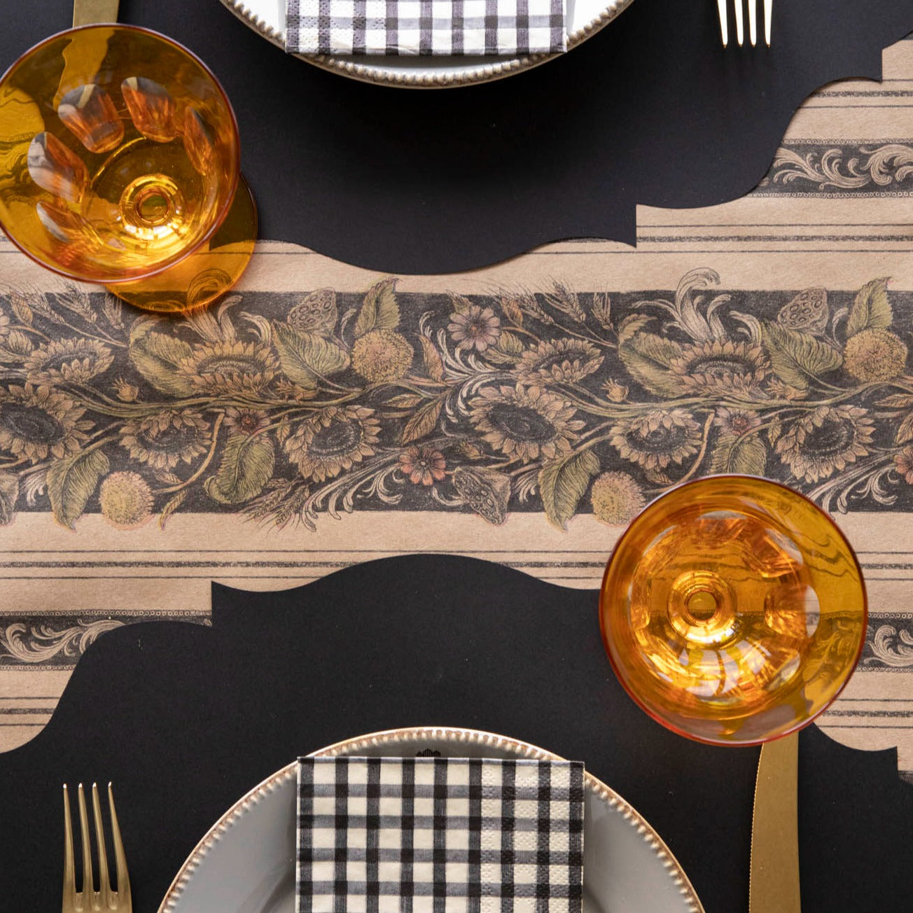 Vintage Sunflower Stripe Runner