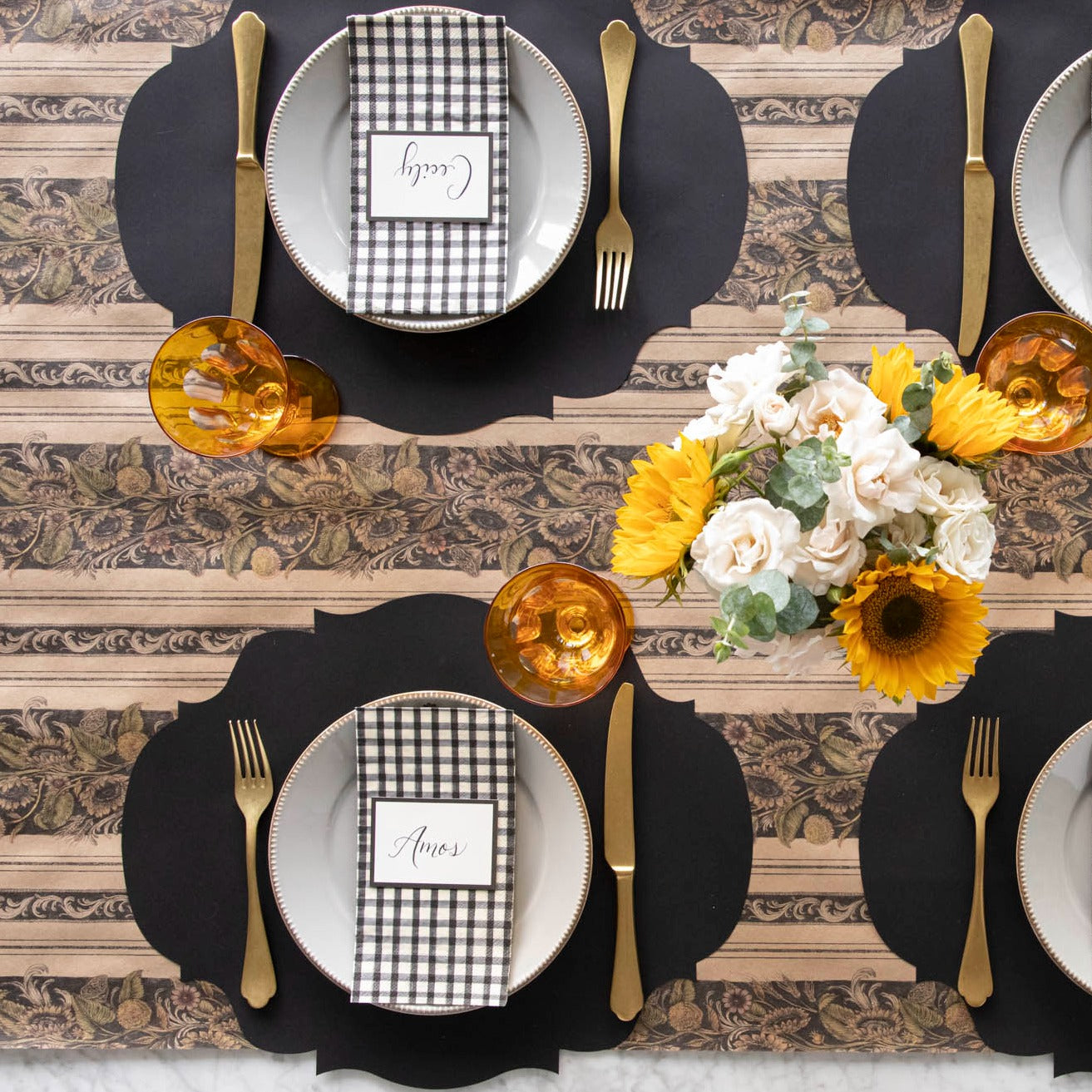 Vintage Sunflower Stripe Runner