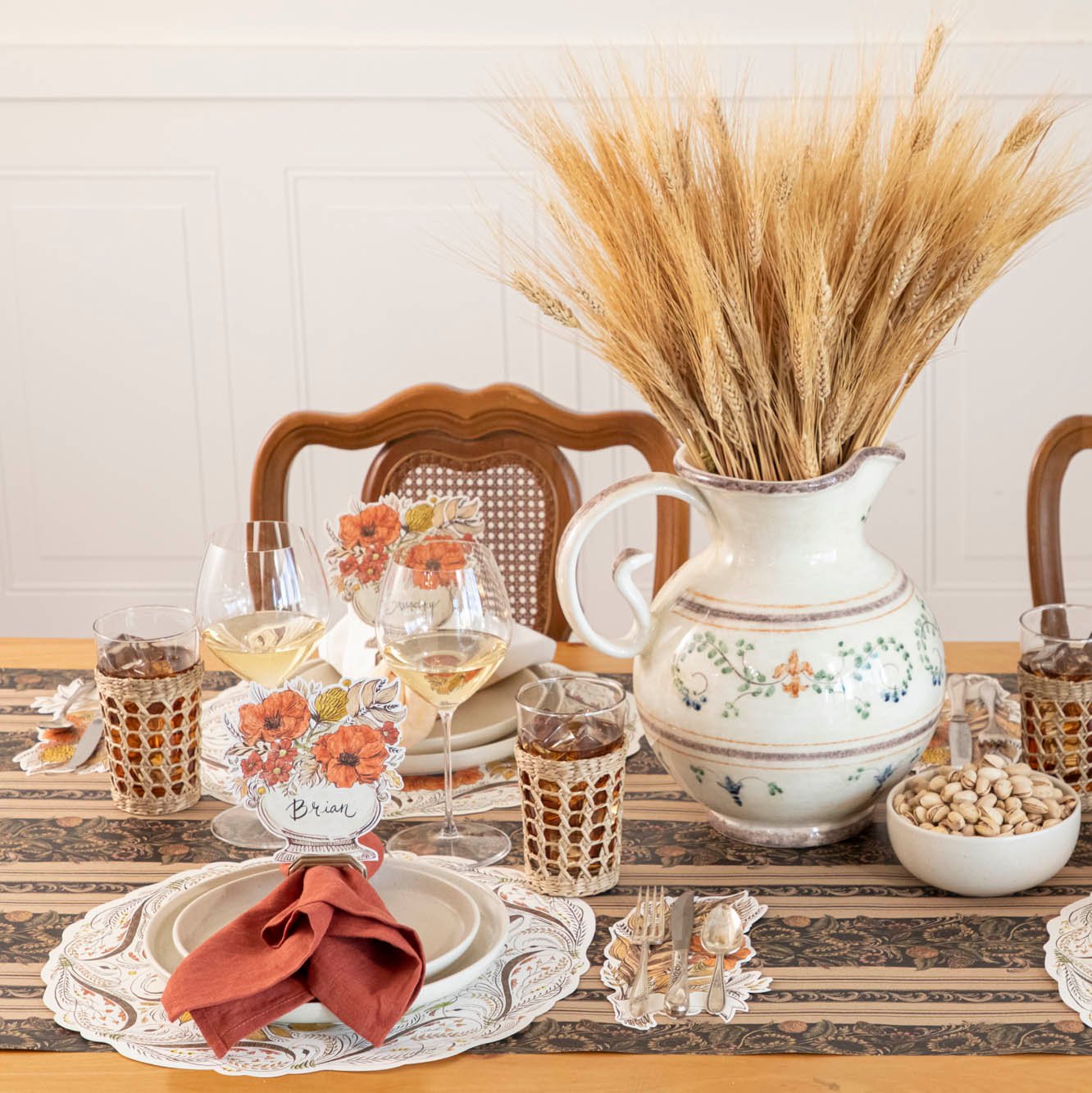 Vintage Sunflower Stripe Runner