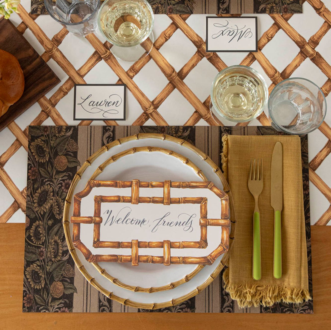 Vintage Sunflower Stripe Placemat