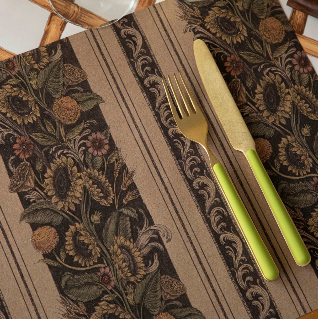 Vintage Sunflower Stripe Placemat