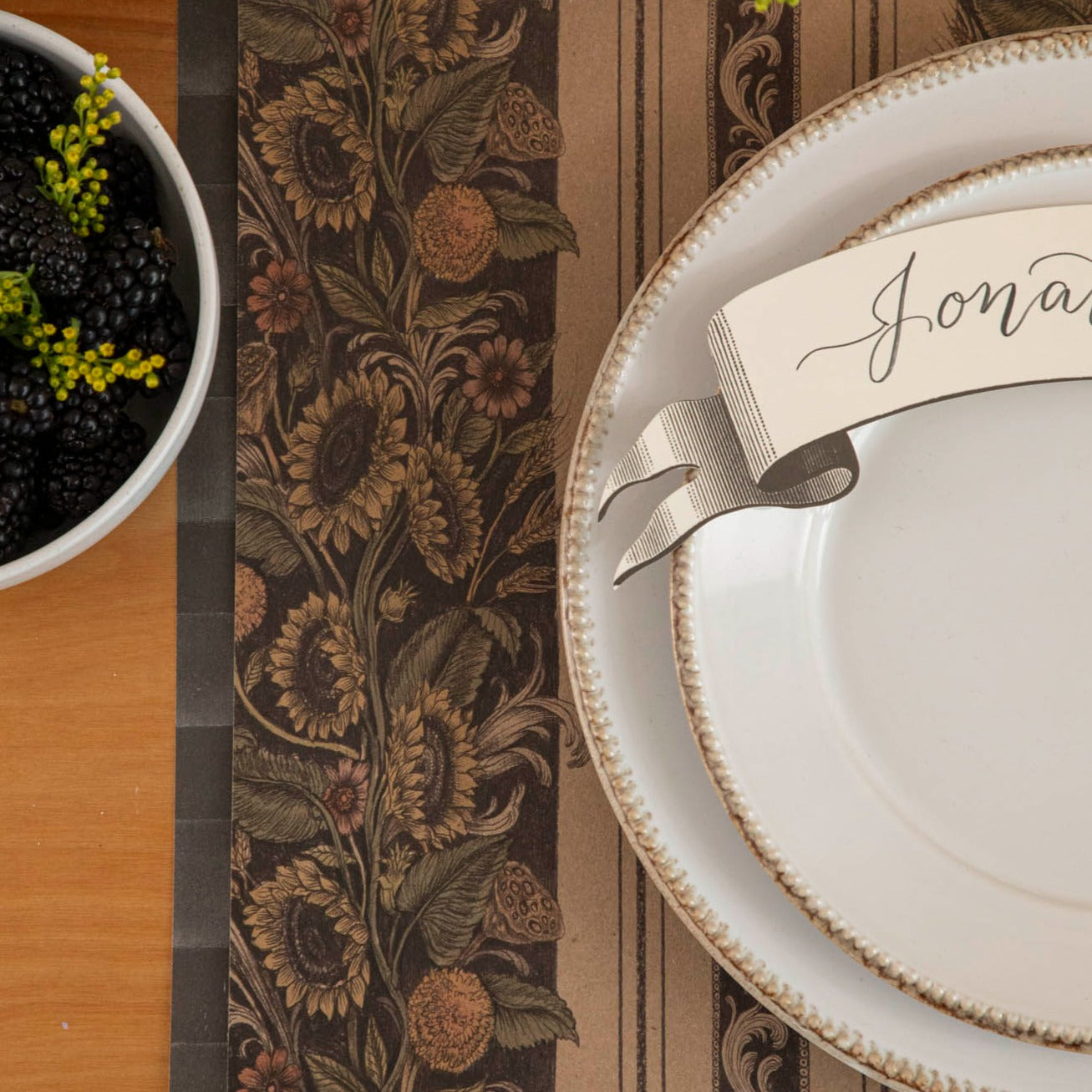 Vintage Sunflower Stripe Placemat