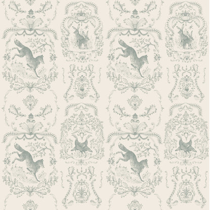 Slate Fable Toile Wallpaper