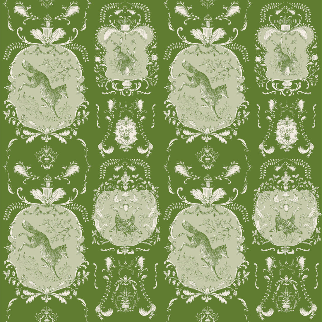 Moss Fable Toile Wallpaper