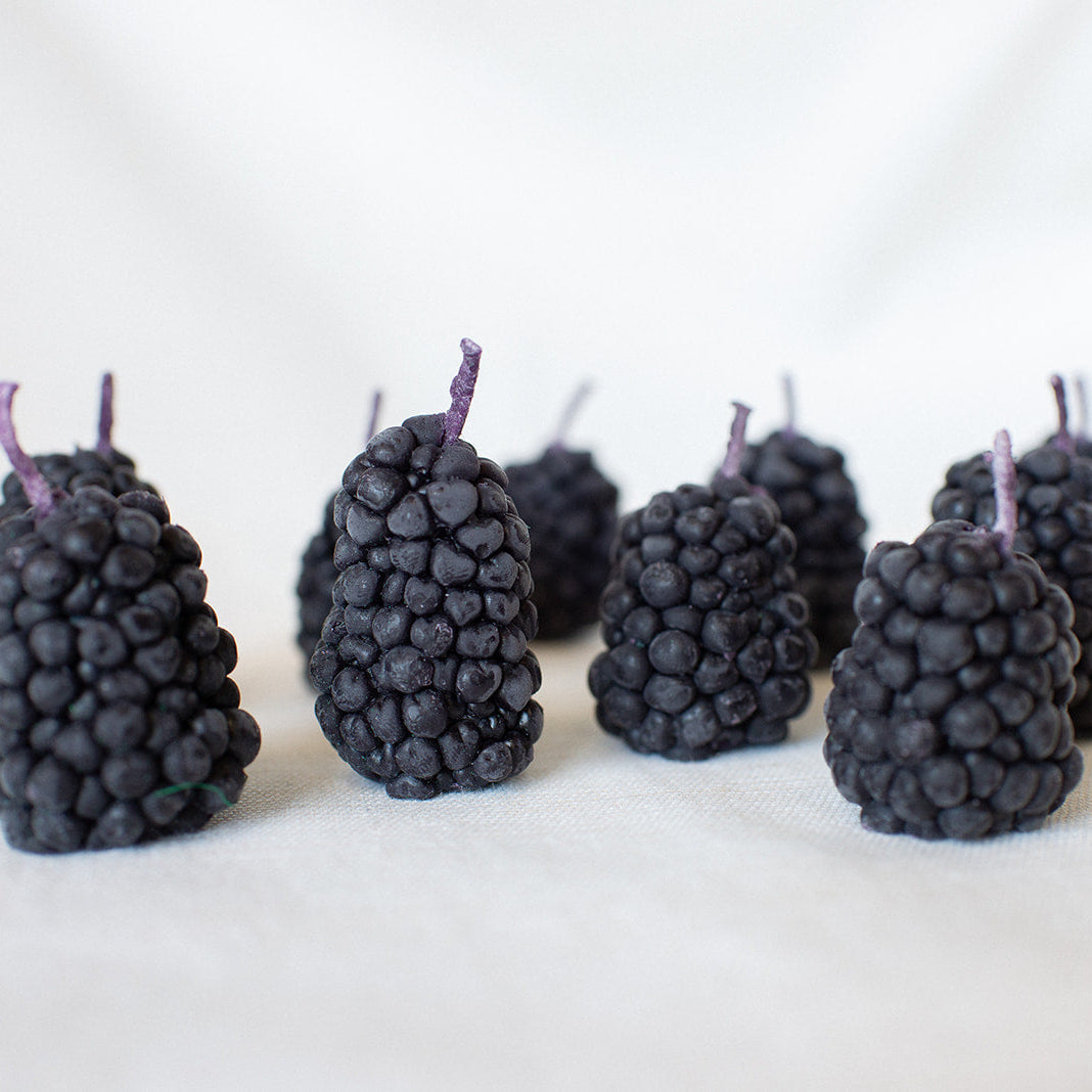 Blackberry Beeswax Birthday Candles