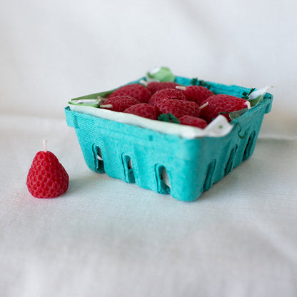 Strawberry Beeswax Birthday Candles