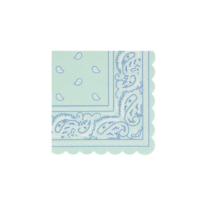 Meri Meri Western Bandana napkin in assorted colors. 