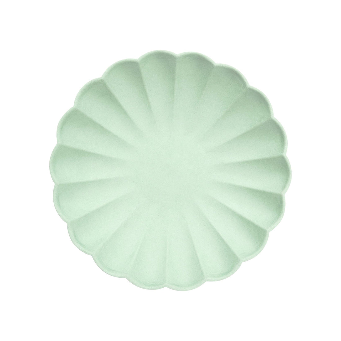 An eco-friendly Pale Mint Eco Plates with a flower pattern on it by Meri Meri.