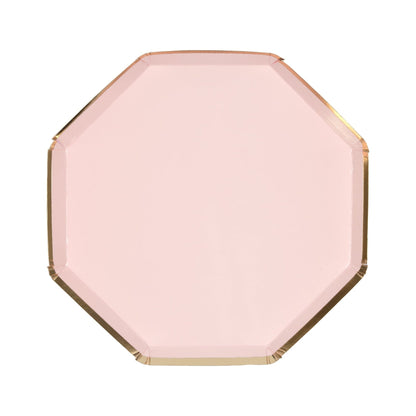 A Meri Meri Dusky Pink Plates with gold foil border.
