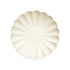 A Meri Meri cream eco plate made with natural materials, featuring a delicate flower pattern.