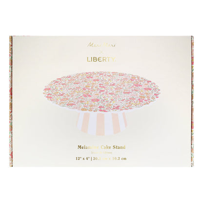 Box Meri Meri x Liberty Reusable Cake Stand comes in. 