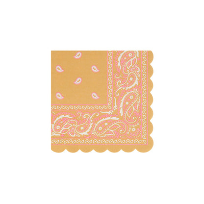 Meri Meri Western Bandana napkin in assorted colors. 