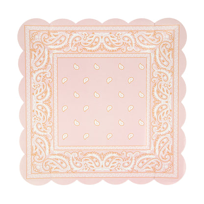 Western Bandana Square Plate in pink.