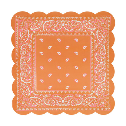 Western Bandana Square Plate in orange.