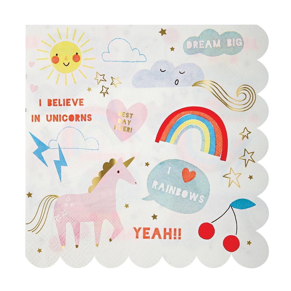 Rainbows &amp; Unicorns Large Napkins