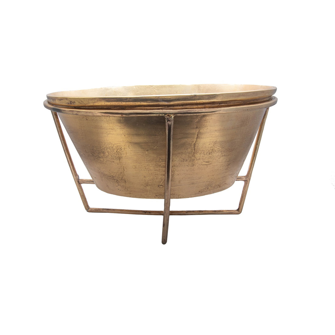 Extra Large Antique Brass Party Bucket on Stand