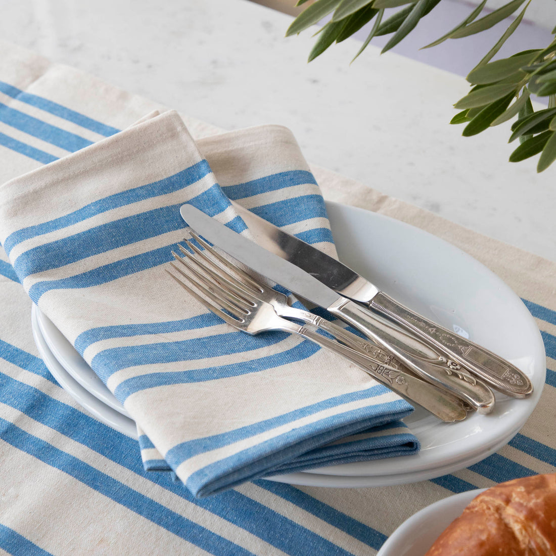 French Blue Striped Napkin