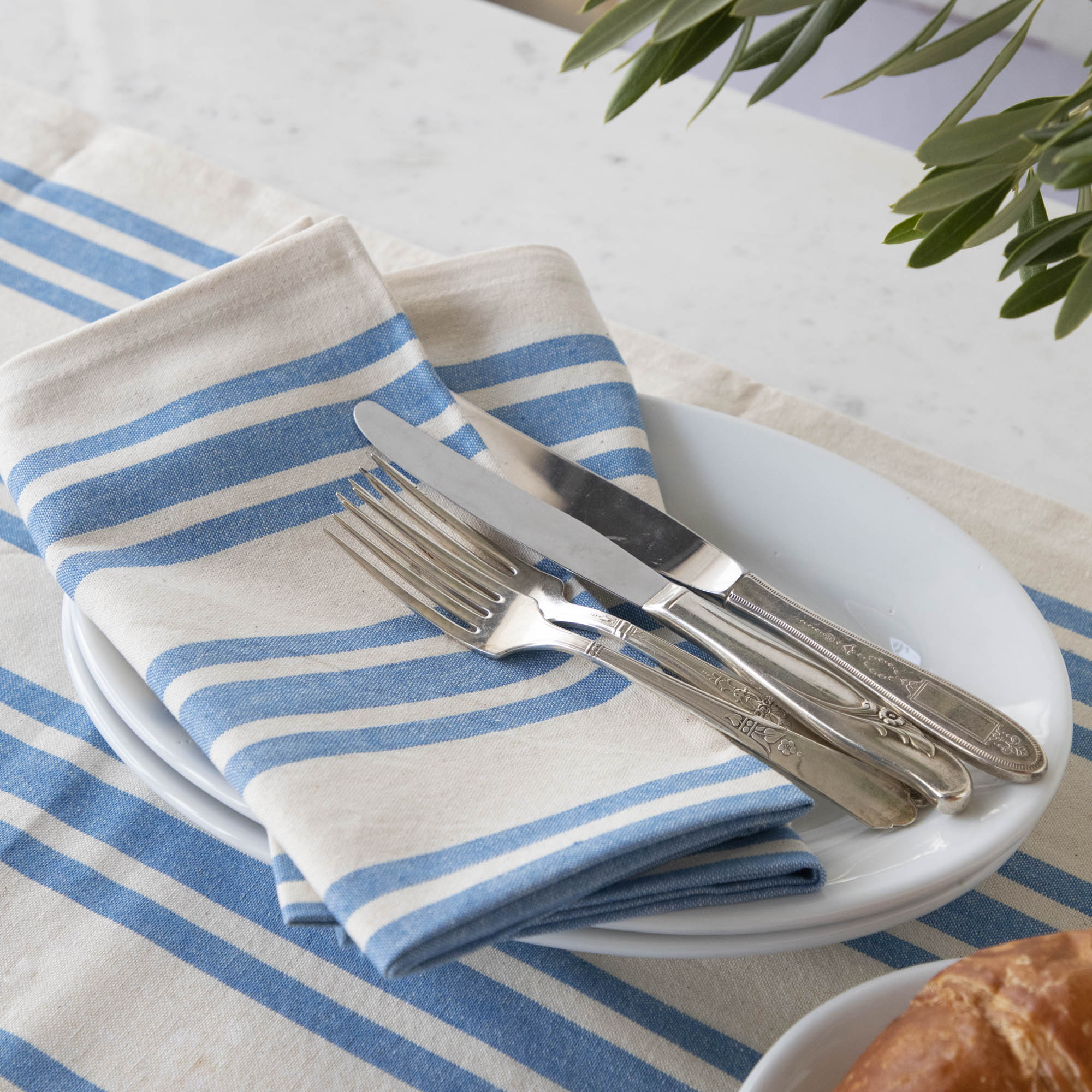 French Blue Striped Napkin