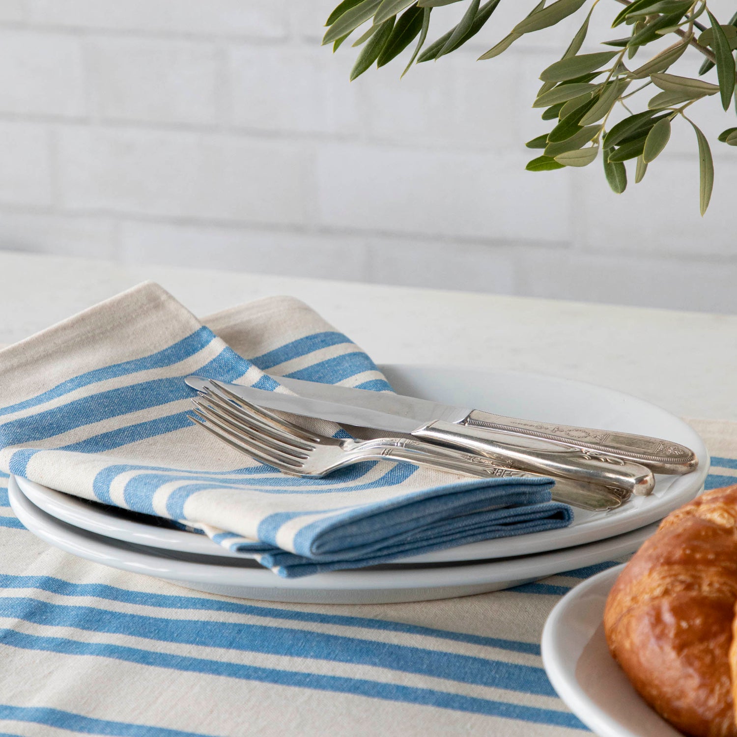 French Blue Striped Napkin