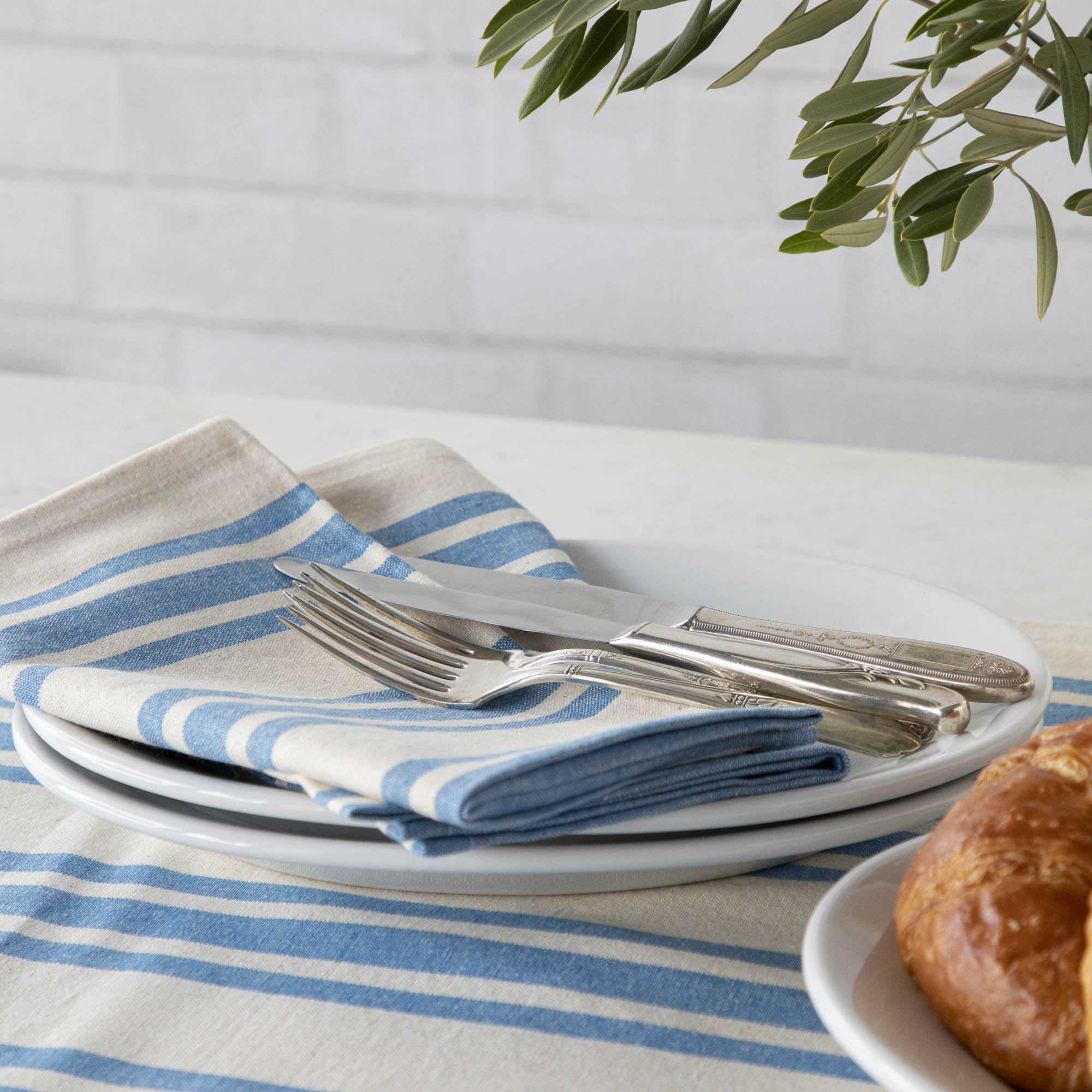 French Blue Striped Napkin