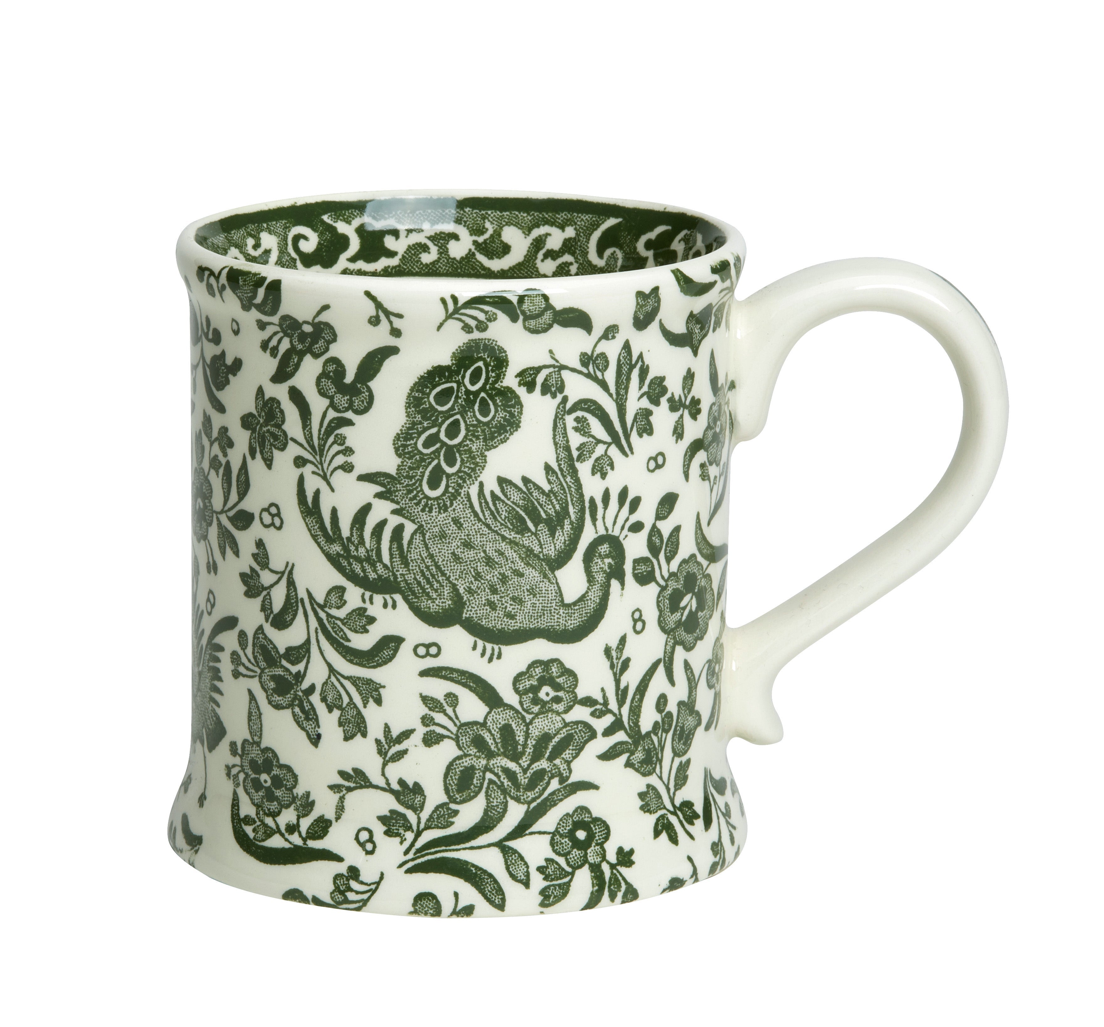 A table setting with a green and white place setting that features Burleigh&