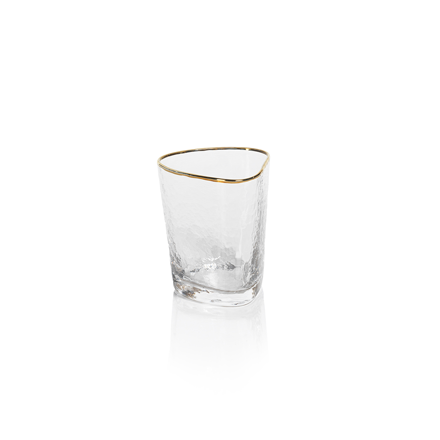Hammered Glasses with Gold Rim