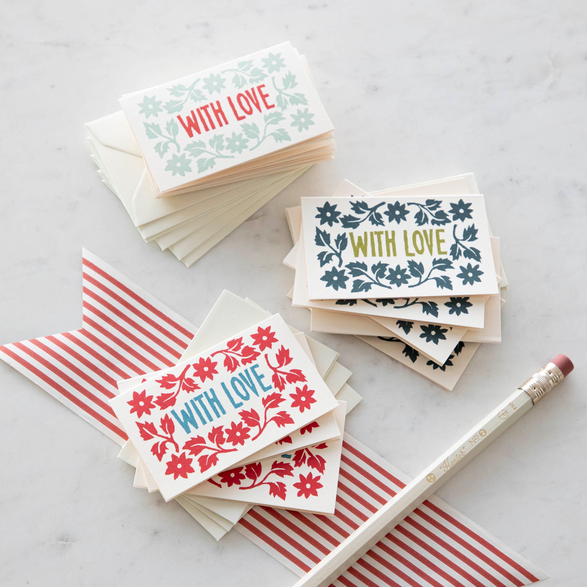 A set of Pack of With Love Cards with the words &quot;with love&quot; on them by Cambridge Imprint.