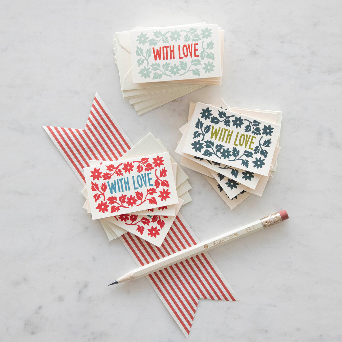 A set of Pack of With Love Cards with the words &quot;with love&quot; on them by Cambridge Imprint.