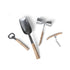 A group of Park Hill Woven Bamboo Handle Bar Tools Set of 4 including a corkscrew on a white background.