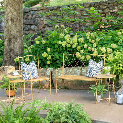 Metal Bamboo Porch Bench
