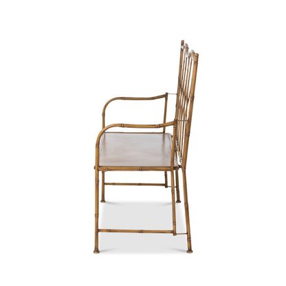 Metal Bamboo Porch Bench