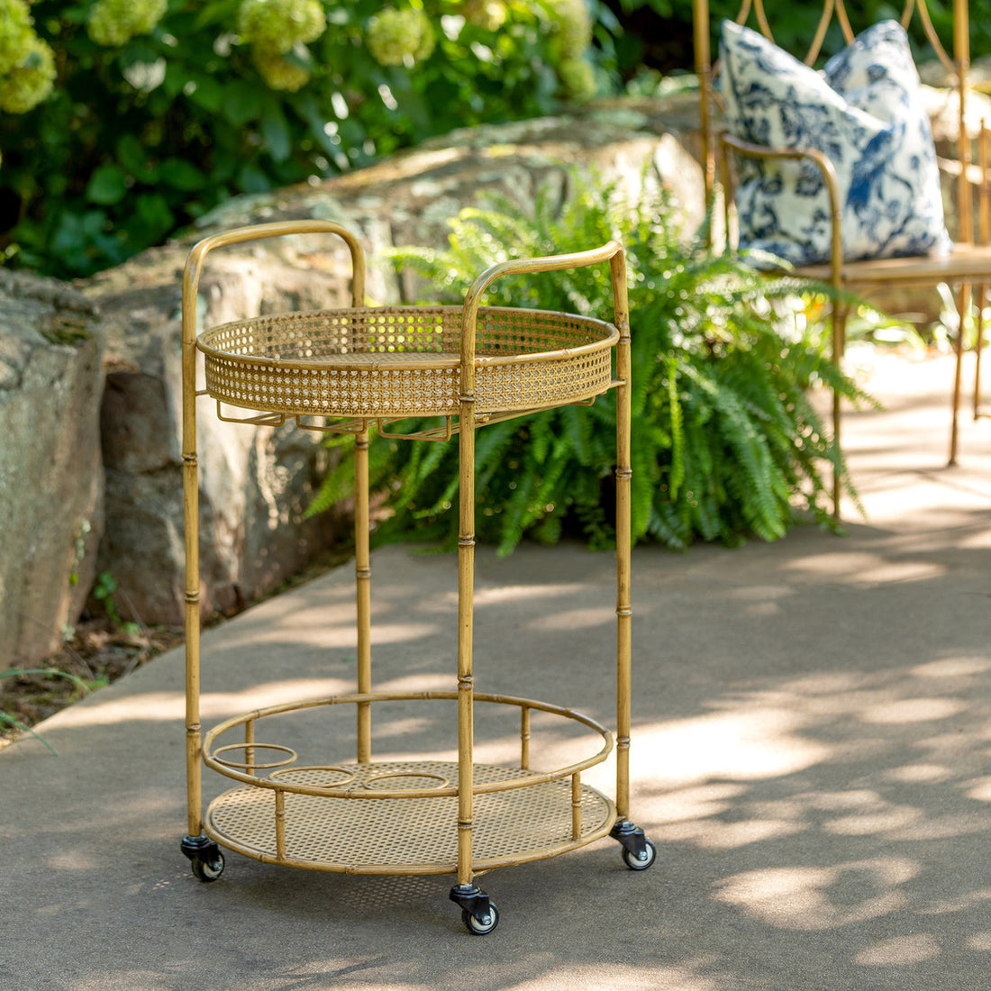 Metal Bamboo Bar Cart