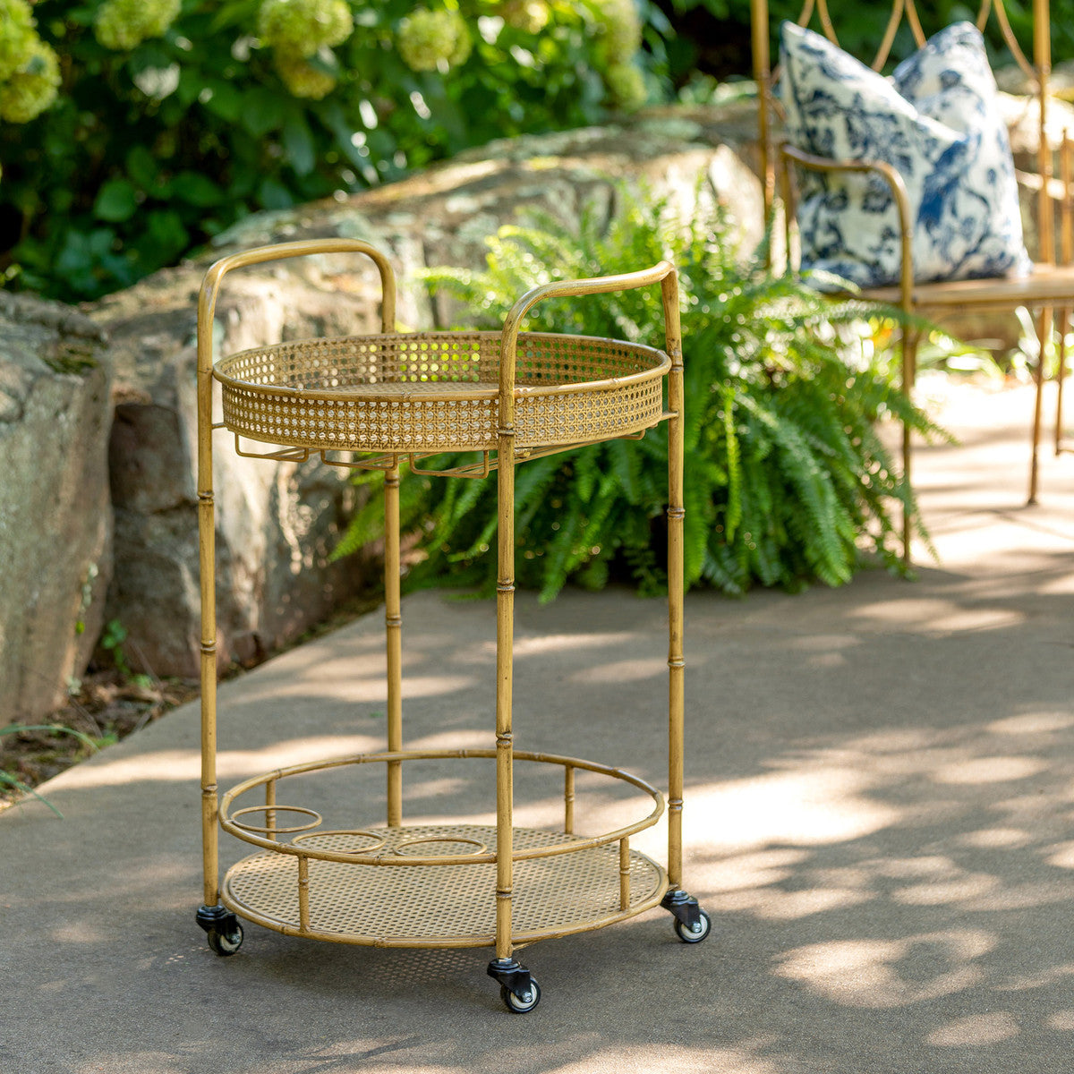 Metal Bamboo Bar Cart