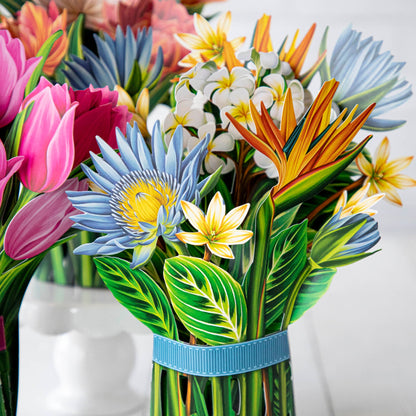 A bunch of Summer Flower Bouquet from Fresh Cut Paper in a vase.