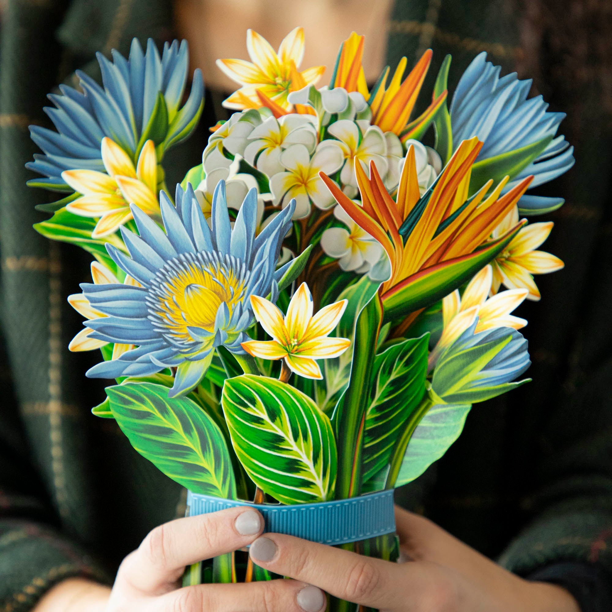 A bunch of Summer Flower Bouquet from Fresh Cut Paper in a vase.