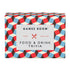 A box of "Food & Drink Quiz first edition" by Chronicle Books with a colorful geometric pattern design, perfect for social gatherings.