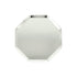 Octagonal shaped Meri Meri silver cocktail plates on a white background with a gloss finish.