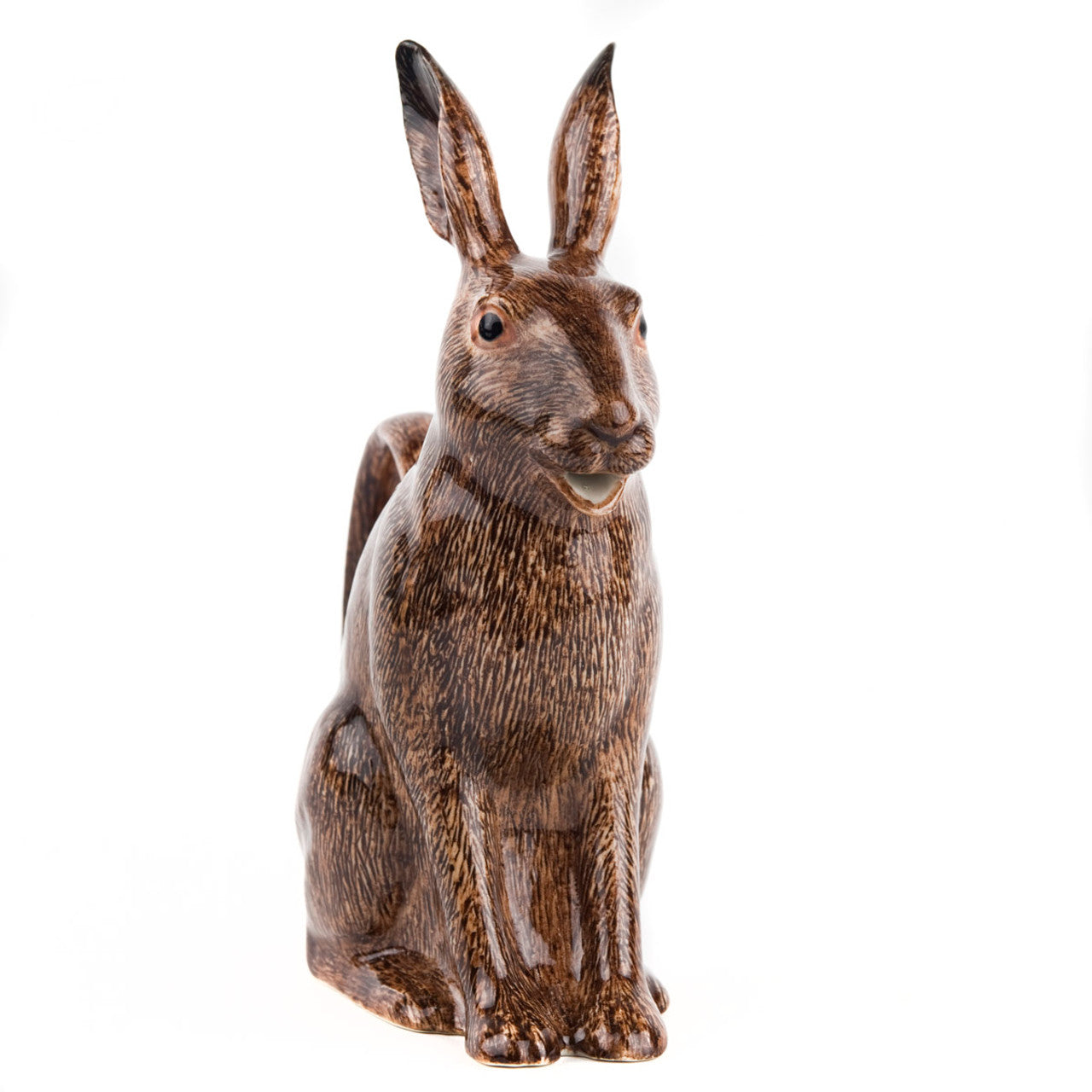 A hand-painted tray with two rabbits and an egg on it by British brand Hare Ceramics.