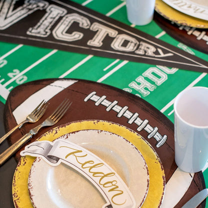 The Touchdown Runner under a sports-themed table setting.